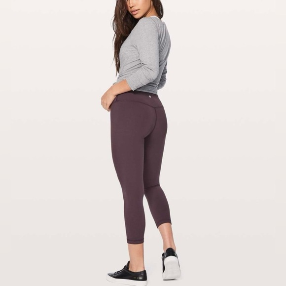 Lululemon Align Crop Legging 21” Black Cherry Size 6 | Retired Color Nulu Fabric - Picture 1 of 8
